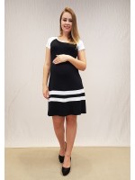 Vestido Evase Preto e Branco